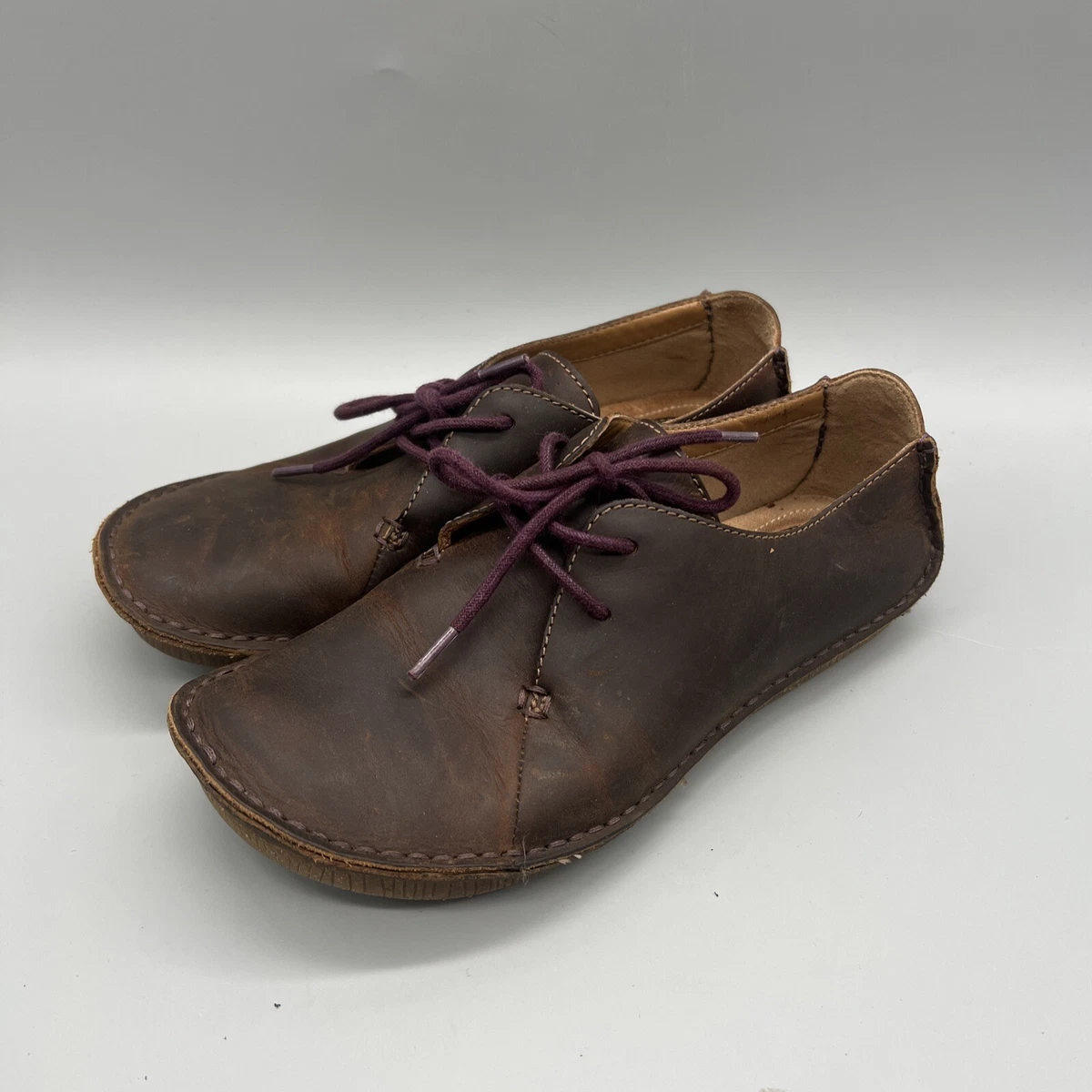 Clarks Artisan Janey Mae Women s Brown leather Oxford Lace Up