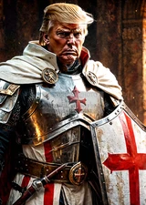 PRESIDENT DONALD TRUMP AS KNIGHTS TEMPLAR CHRISTIAN SOLDIER 5X7 AI PHOTO