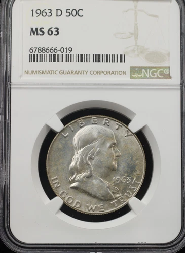 1963-D FRANKLIN HALF DOLLAR 50C NGC MS63 (P0512)