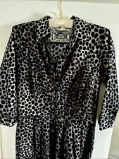 SAMANTHA SUNG Cotton Animal Print Fit & Flare Shirt dress, 8(US M) Office EUC
