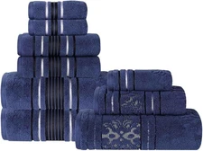 Cotton 9 Piece Assorted Floral Towel Set, Includes 3 Bath, 3 Hand, 3 Washclot...