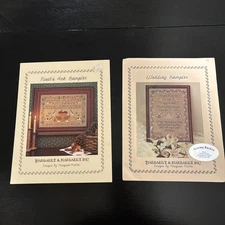 Lot Of 2 Margaret & Margaret Cross Stitch Patterns Noah’s Ark & Wedding Sampler