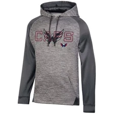NHL Washington Capitals Men's Gray Performance Hooded Sweatshirt - Small