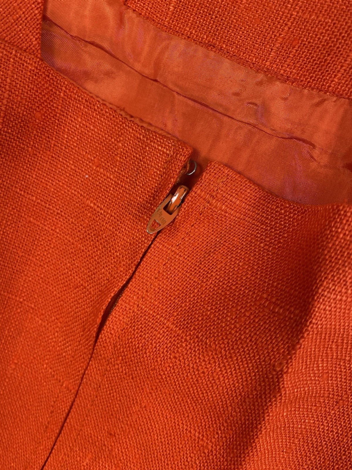 Vintage BH Wragge Dress Size XS Orange Linen Slee… - image 10