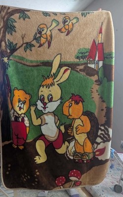 VTG Monte Carlo Little Master Rabbit Turtle Racing Blanket Retro Kids