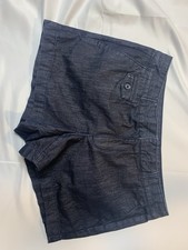 Womens Ann Taylor LOFT Blue Denim Chino Shorts Mid Rise Pockets Size 6