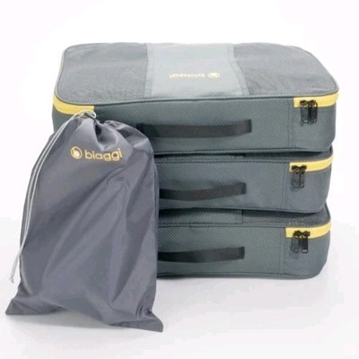 *NWT* Biaggi ZipCube Large Packing Cubes, 31 x 13 x 3.5'' Set Of 3, + Shoe Bag
