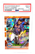 2019 Chrome Sapphire ORANGE REFRACTIVE ANDRES GIMENEZ Card /25 PSA 9 MINT