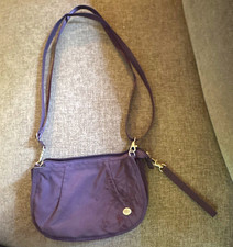 Haiku Purple Crossbody Bag Purse Zip Adjustable Removable Strap Inner Pockets