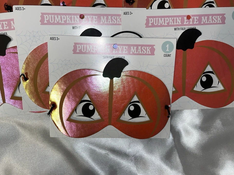 8 Pumpkin Halloween Iridescent Faux Leather One Size First Most Pink Orange New - Image 2 of 4