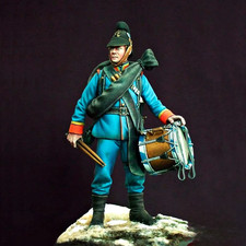 1/24 Scale Napoleonic Era Military Drummer Figure Resin Statue Miniature Model