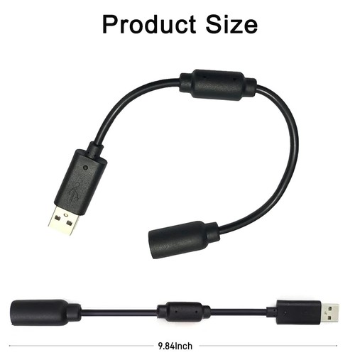 3Pcs Xbox 360 Breakaway Cable Adapter Cord for USB Wired Controller - Black - Picture 3 of 11