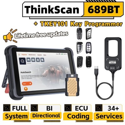 THINKSCAN 689BT Full System auto Diagnostic OBD2 Scanner &TKEY101 Key Programmer
