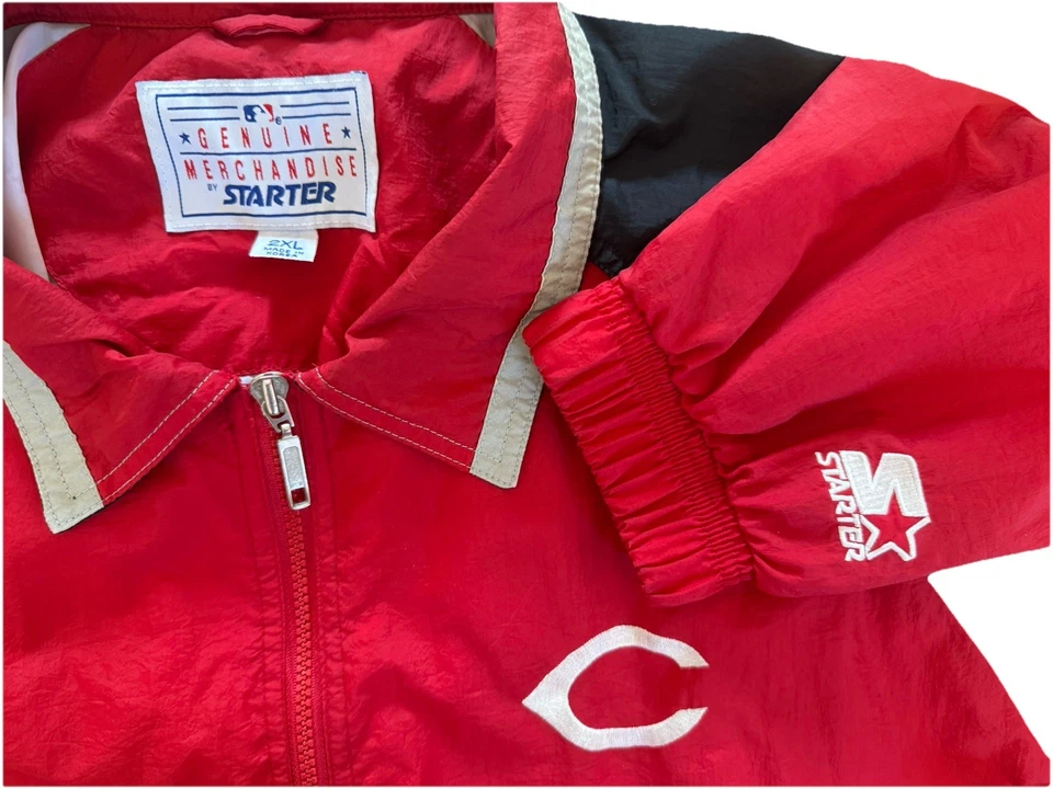 Chaqueta cortavientos vintage años 90 Cincinatti Reds Starter 2XL XXL rara nailon Foto 3 de 3