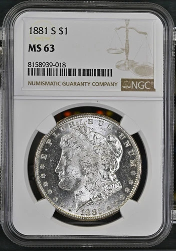 1881 S Morgan Silver Dollar NGC MS-63