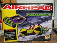 Airhead Thrust 3 Deck Tube, 3 Rider Towable Raft Water Float AHTU-03