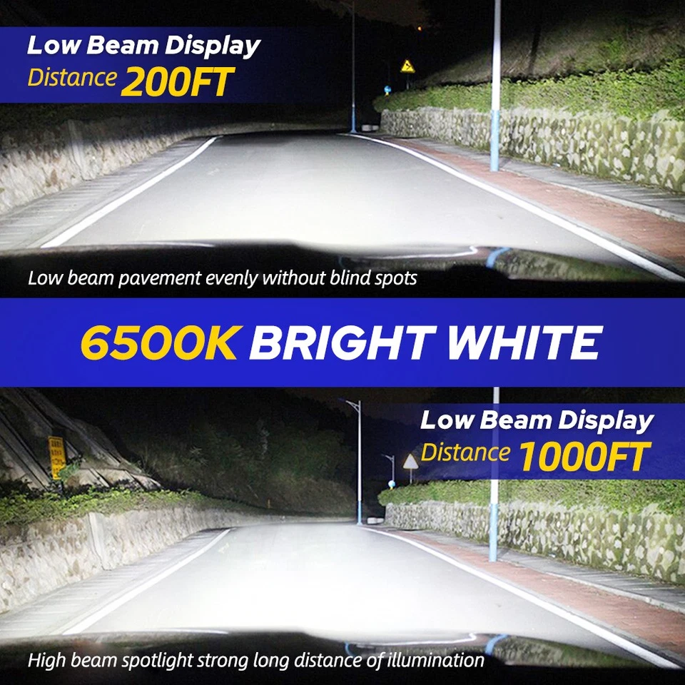 Kit de bombillas de faros LED H7 de alta calidad haz alto 6000K bombillas blancas frías lámpara N Foto 2 de 4