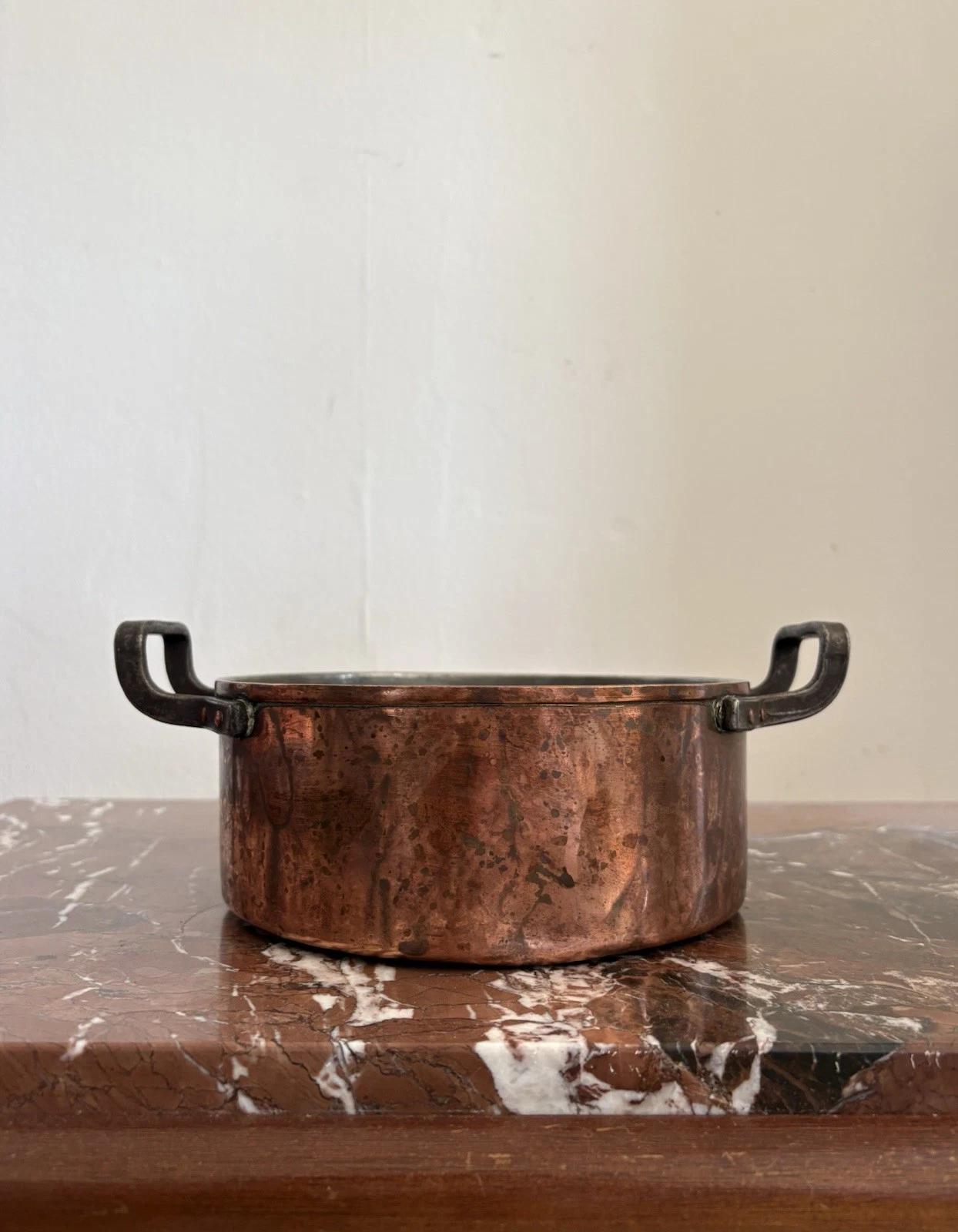 A French Heavy Gauge Copper Pot with Twin Iron Handles C1900, 20cm diameter
Opens in a new window or