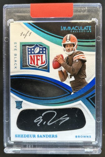 2025 Immaculate Shedeur Sanders Rookie Eye Black Jersey Tag NFL Shield Auto #1/1