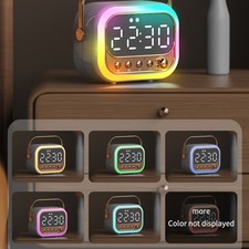 Night Lights Dual Alarm Clock Bluetooth Speaker Bedroom/Office Adults Teens Kids