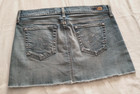 AG ADRIANO GOLDSCHMIED Med-Light Wash DISTRESSED Denim JEAN MINI Skirt Sz 31 — photo 3