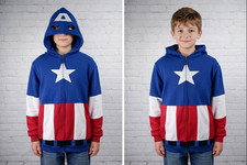 Marvel Captain America Full Zip Kids Jacket Boys Size XL Hoodie Sweatshirt