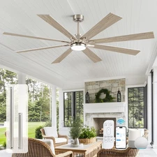 72Inch Indoor Outdoor Ceiling Fan with Light - Large Ceiling Fan with Light A...