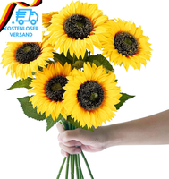Rollway 8 StüCk KüNstliche Sonnenblumen Deko (Φ12Cm), 40Cm Einzelstiel Kunst Son