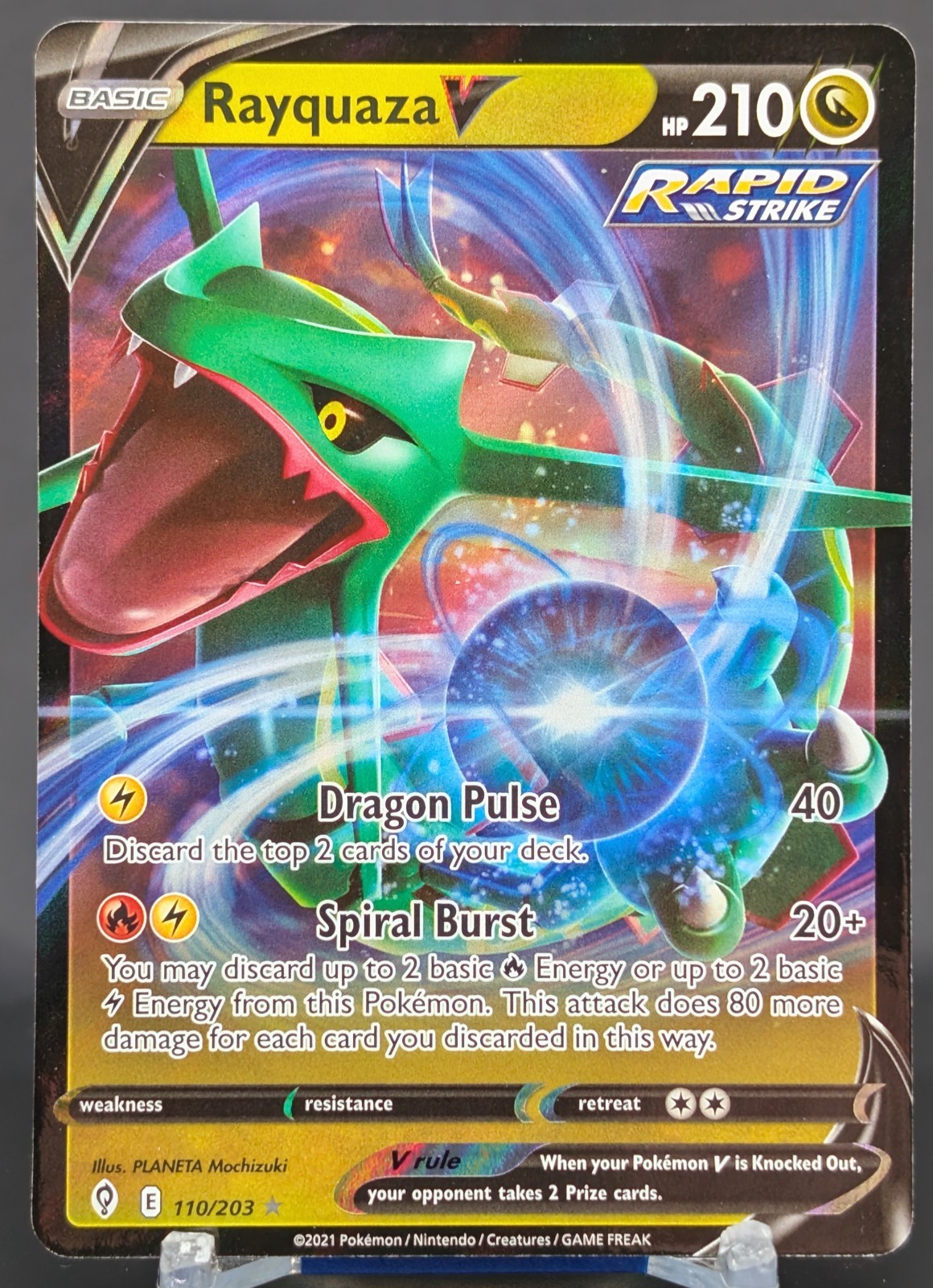 Pokemon Rayquaza V #110/203 English Evolving Skies Ultra Rare