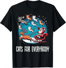 Xmas Cats For Everybody Christmas Cat T-Shirt for Men Women Kids