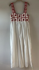  NOBODYS CHILD PAOLA MIDI DRESS SIZE M WHITE WITH CROCHET TOP NEW WITH TAGS