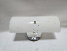Vtg MCM 12  Glass Chrome Vanity Wall Light w/...