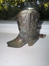 Vintage Metal Cowboy Boot Toothpick Holder, Made in Japan
