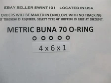 4mm ID x 6mm OD x 1mm thick O-ring. Buna-70.   Quan 5.