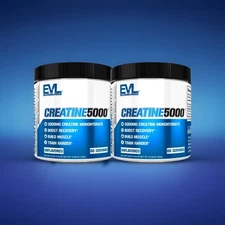 Evlution Nutrition Creatine  5000 – 2 Pack (Unflavored, 60 Servings Each)