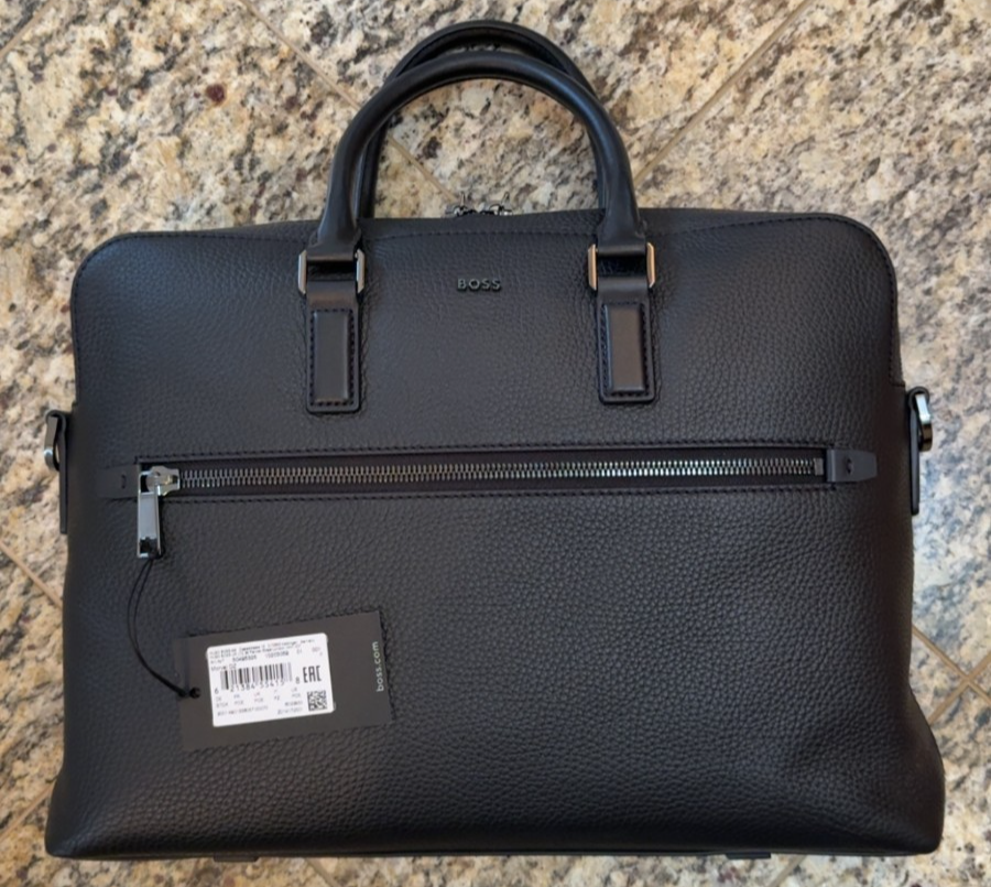 HUGO BOSS MORVAL$499 Document Case Genuine Leather Briefcase