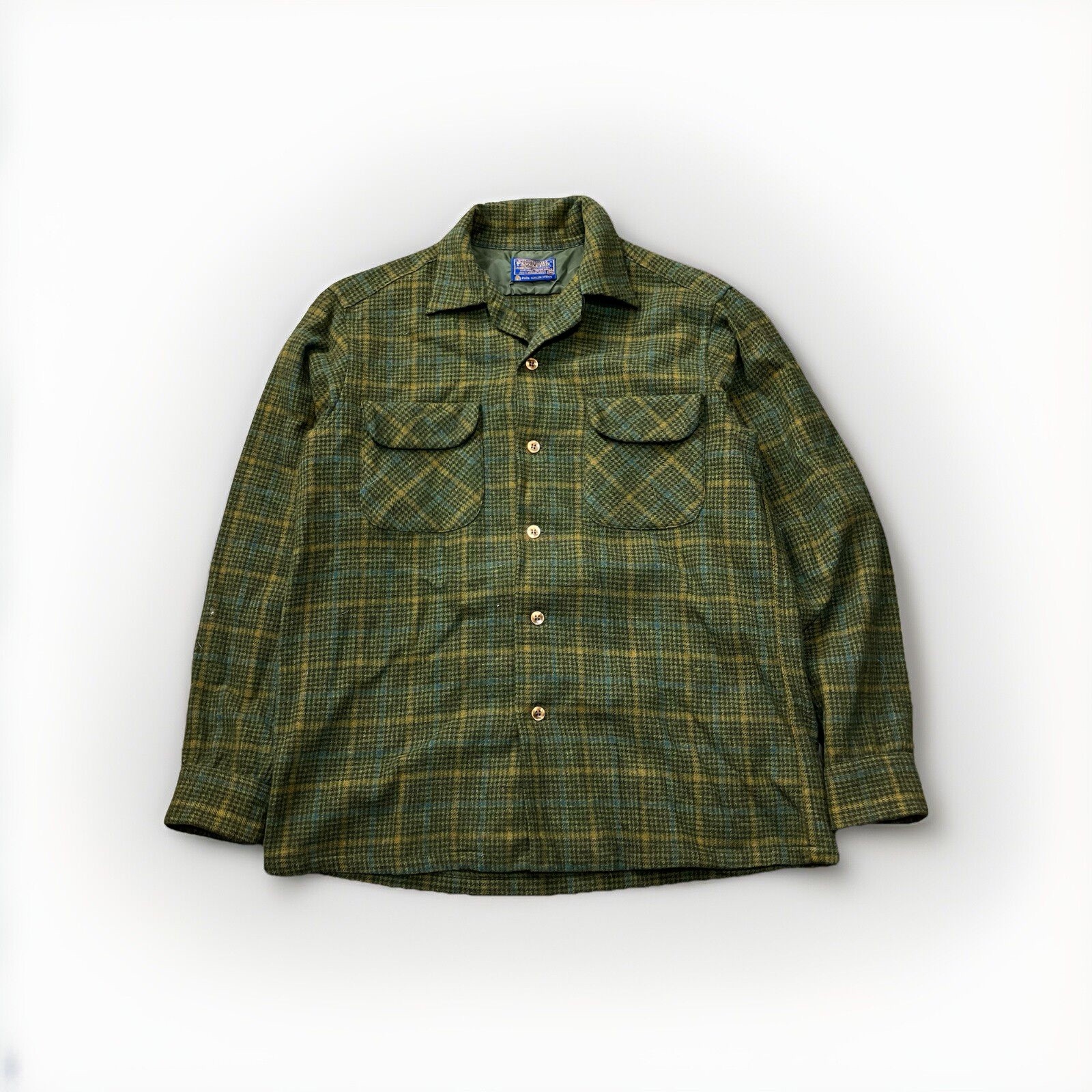 60’s Pendleton Board Shirt Loop Collar Flannel Gr… - image 1