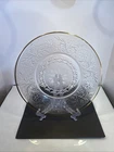 Vintage Anchor Hocking Clear Sandwich Glass 12" Round Serving Plate Gold Rim VGC