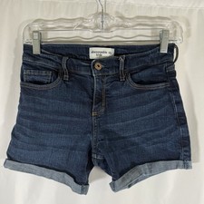Abercrombie Kids Jean Shorts Women's 15 16 Dark Wash Denim 4" Inseam