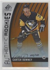 2017 SP Game Used Authentic Rookies Orange Rainbow 93/100 Carter Rowney #174 1hh