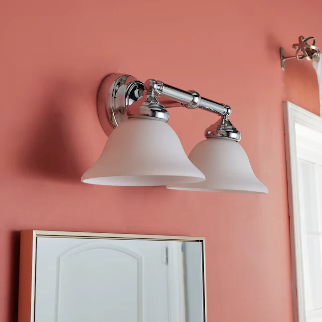 Juego de 2 Diseñadores Fuente 2 Luces Cromo Transicional Cromo Tocador Luz Foto 2 de 4