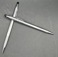 Cross Ballpoint Pen Pencil Set Century Classic Polished Chrome Pre-Owned