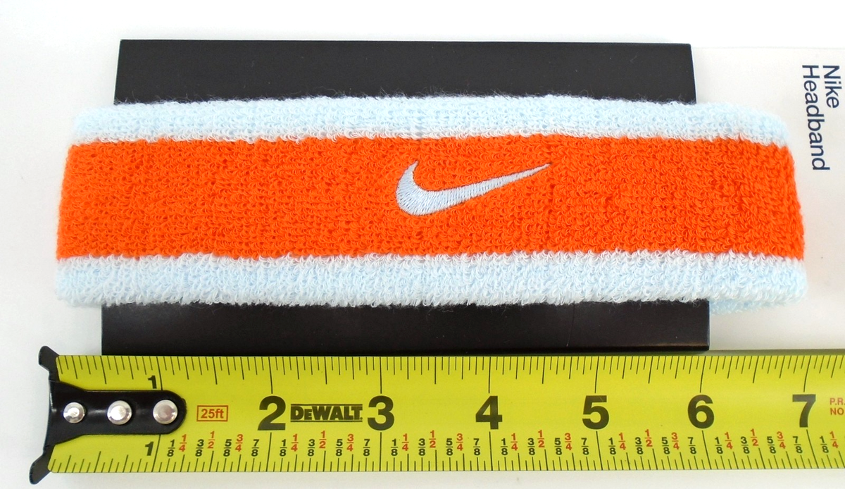 Nike Swoosh HeadBand Adult Glacier Blue/Safety Orange | eBay