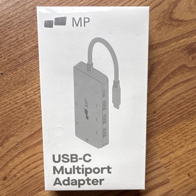 MP 8-in-1 USB-C Multiport Adapter Hub Type-C HDMI USB 3.0 RJ45 Portable Gray