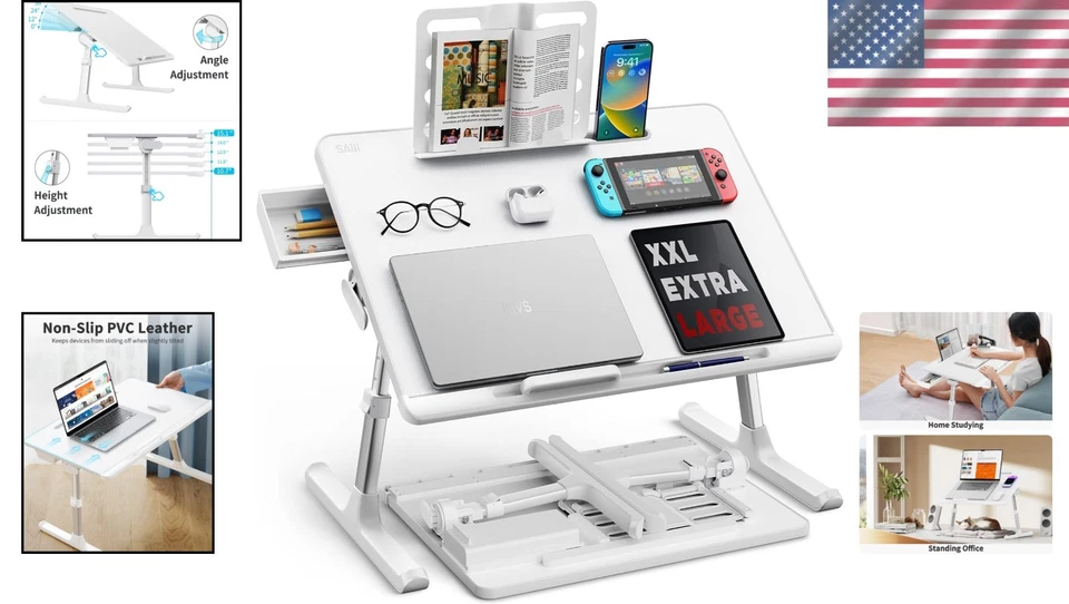 Portable Bed Desk for Laptop - Storage Drawer - Image 2 of 4