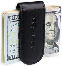 Leather Money Clip - Strong Magnets Holds 30 banknotes - for Men - Cash Leath...
