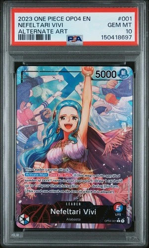 PSA 10 Nefeltari Vivi (Alt Art) Kingdoms of Intrigue OP04-001 EN One Piece B22