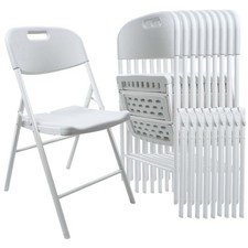 10 Pack Heavy Duty Folding Chair 700 lb Capacity Indoor Outdoor White