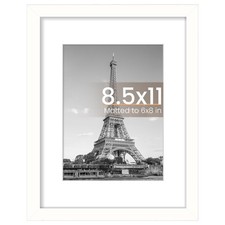 upsimples 8.5 By 11 Picture Frame, Display Pictures 6x8 with 8.5x11, White