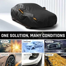 Funda coche 6 capas impermeable para sedán 190-195", sol, lluvia, nieve, UV